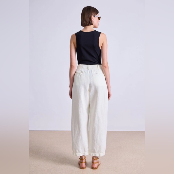 Apiece Apart Bari Crop Trouser in Cream - Picture 4 of 11